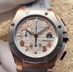 Swiss 7750 Audemars Piguet Lebron James Replica watch Rose Gold Gray Rubber